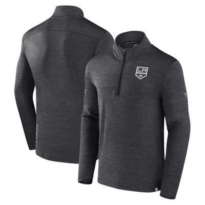 Fanatics Branded  Heather Charcoal Los Angeles Kings Authentic Pro Quarter-zip Pullover Top