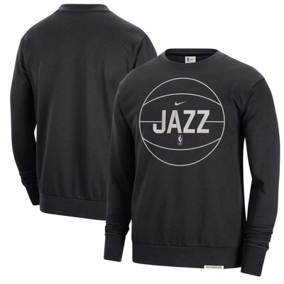 Nike Men's  Black Utah Jazz 2023/24 Authentic Standard Issue Travel Performance Pullover Sweatshirt