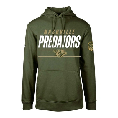 Levelwear Olive Nashville Predators Podium Fleece Pullover Hoodie