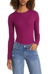 Bp. Ribbed Long Sleeve Tee In Purple Magenta