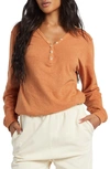 Billabong Sunday Vibes Textured Knit Top In Toffee