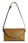 Allsaints Celeste Leather Crossbody Bag In Bronze Green