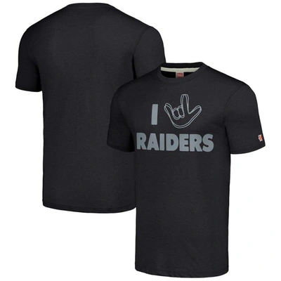 Homage Unisex  Charcoal Las Vegas Raiders The Nfl Asl Collection By Love Sign Tri-blend T-shirt