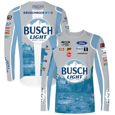 Stewart-haas Racing Team Collection Gray Kevin Harvick Busch Light Sublimated Uniform Long Sleeve T-