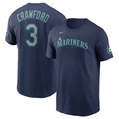 Nike Men's  J.p. Crawford Navy Seattle Mariners Player Name And Number T-shirt