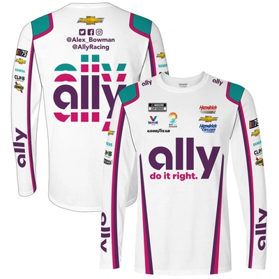 Hendrick Motorsports Team Collection White Alex Bowman Ally Sublimated Uniform Long Sleeve T-shirt