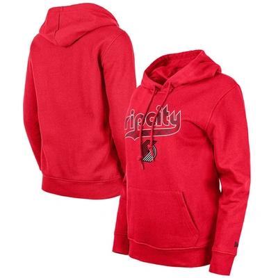 New Era Red Portland Trail Blazers 2023/24 City Edition Pullover Hoodie