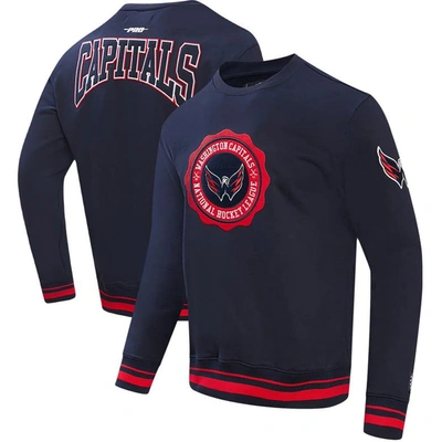 Pro Standard Navy Washington Capitals Crest Emblem Pullover Sweatshirt