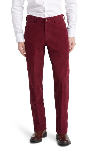 Berle Charleston Khakis Flat Front 14 Wale Corduroy Dress Pants In Wine