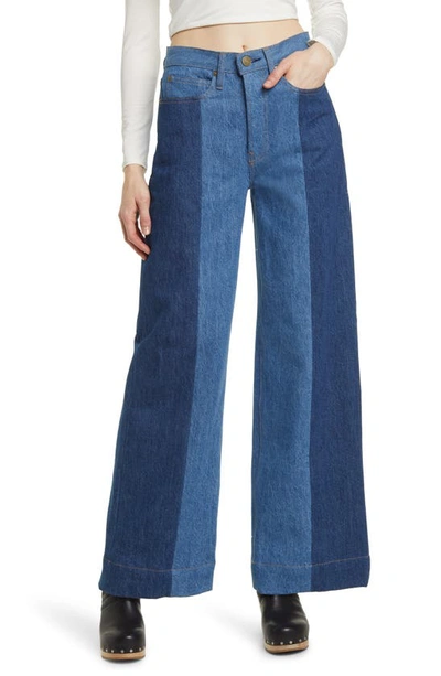 Frame Atelier Pixie Pieced 1978 Wide Leg Jeans In Gale