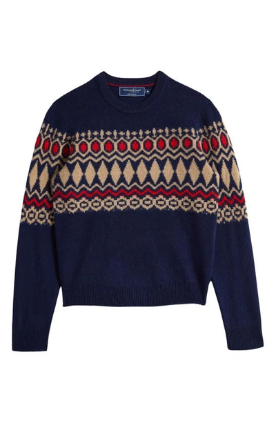 Vineyard Vines Little Boy's & Boy's Heritage Wool Fair Isle-style Jumper In Nautical Navy