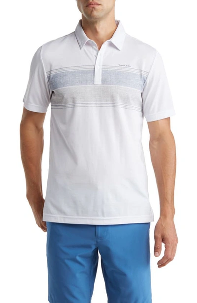 Travis Mathew Over The Fence Chest Stripe Golf Polo In White