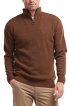 Barbour Nelson Essential Lambswool Half Zip Sweater In Brown