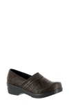 Easy Street Origin Embossed Comfort Slip-on Clog In Brown Tool/brown