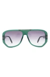 Marc Jacobs 59mm Flat Top Sunglasses In Green/ Grey Shaded