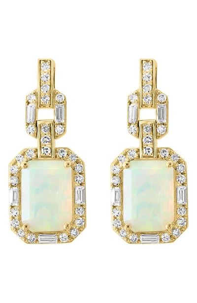 Effy Opal & Diamond Drop Earrings In Yellow Gold