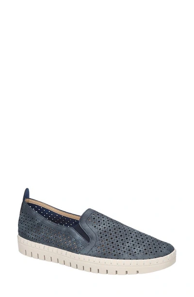 Easy Street Fresh Perforated Slip-on Sandal In Navy