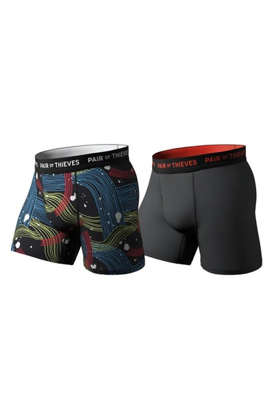 Pair Of Thieves Pack Of 2 Superfit Boxer Briefs In Black/charcoal