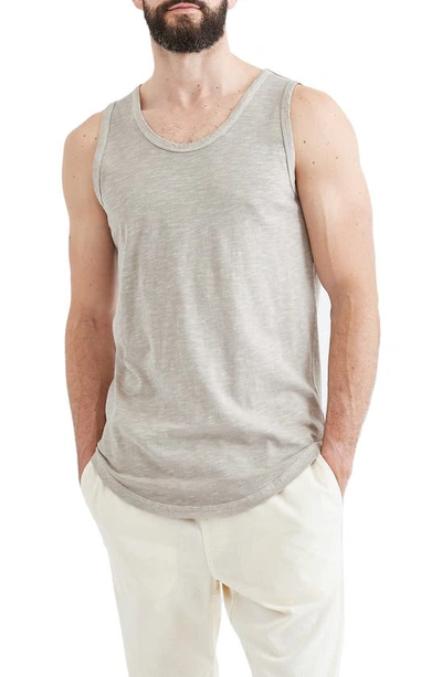 Goodlife Sunfaded Slub Scallop Tank Top In Timber