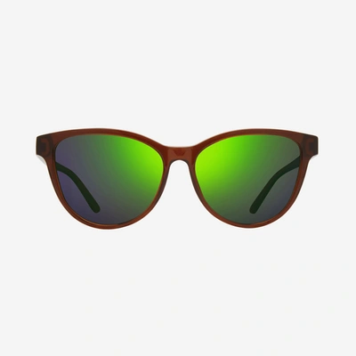 Revo Daphne Brown & Evergreen Cat-eye Sunglasses Re119802gn In Green