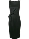 P.a.r.o.s.h Sleeveless Fitted Midi Dress In Black