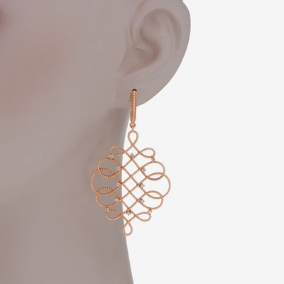 Piero Milano 18k Rose Gold, Diamond Drop Earrings In Black