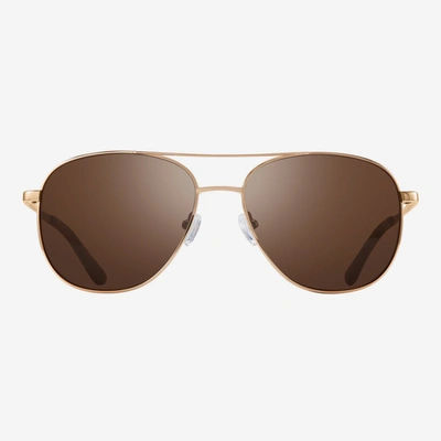 Revo Maxie Gold & Terra Aviator Sunglasses Re108004br In Brown