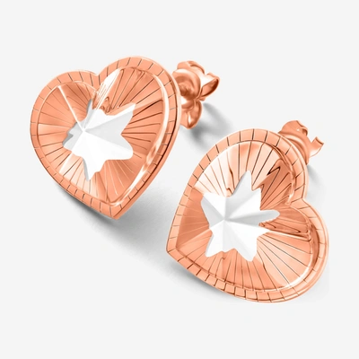Baccarat Vermeil, Pink Crystal Heart And Star Drop Earrings 2812895 In Orange