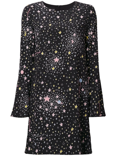 Boutique Moschino Cosmic Print Dress In Black