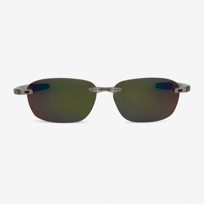 Revo Descend Fold Crystal & Evergreen Rimless Rectangle Sunglasses Re114009gn In Green