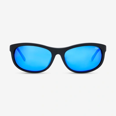 Revo Vintage Wrap Matte Black & H2o Heritage Blue Wrap Sunglasses Re118001h20