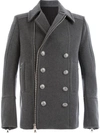 Balmain Zipped Double-breasted Coat - Grey