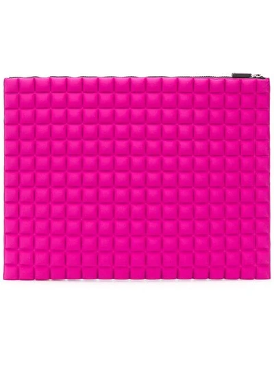 No Ka'oi Chocolate Bar Quilted Clutch In 18 Fuxia