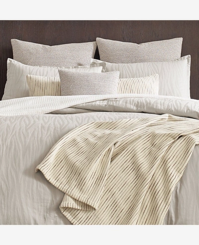 Kenneth Cole Lawrence Beige Duvet Cover Set In Light Beige