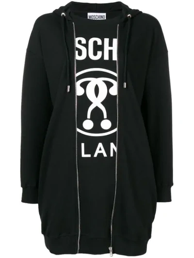Moschino Logo Hooded Sweater Dress In 6555