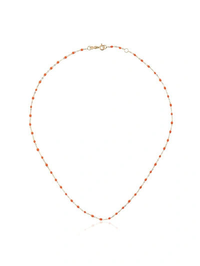 Gigi Clozeau 18k Yellow Gold Orange Beaded Necklace