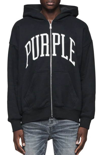 Purple Brand Oversize Heavyweight Fleece Zip Hoodie In Heather