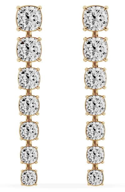 Jennifer Fisher Cushion Cut Lab Created Diamond Linear Earrings In 18k Yellow Gold