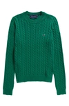 Vineyard Vines Kids' Cotton & Cashmere Cable Sweater In Green Meadow