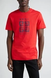 Givenchy Slim Fit 4g Logo Cotton Graphic T-shirt In Medium Red