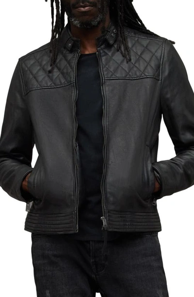 Allsaints Zola Leather Jacket In Black
