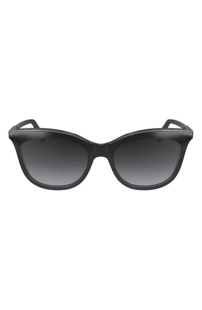 Longchamp 53mm Gradient Cat Eye Sunglasses In Black