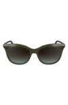 Longchamp 53mm Gradient Cat Eye Sunglasses In Olive/ Azure