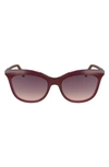 Longchamp 53mm Gradient Cat Eye Sunglasses In Dark Rose/ Peach