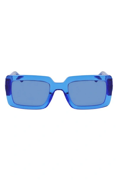 Longchamp 53mm Rectangular Sunglasses In Blue