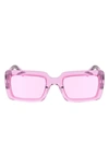 Longchamp 53mm Rectangular Sunglasses In Pink