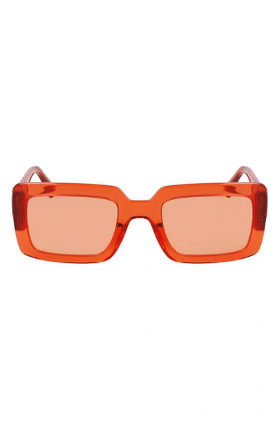 Longchamp 53mm Rectangular Sunglasses In Orange