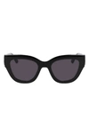 Longchamp 52mm Cat Eye Sunglasses In Black