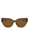 Longchamp 52mm Cat Eye Sunglasses In Khaki