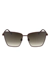 Longchamp 55mm Gradient Square Sunglasses In Burgundy